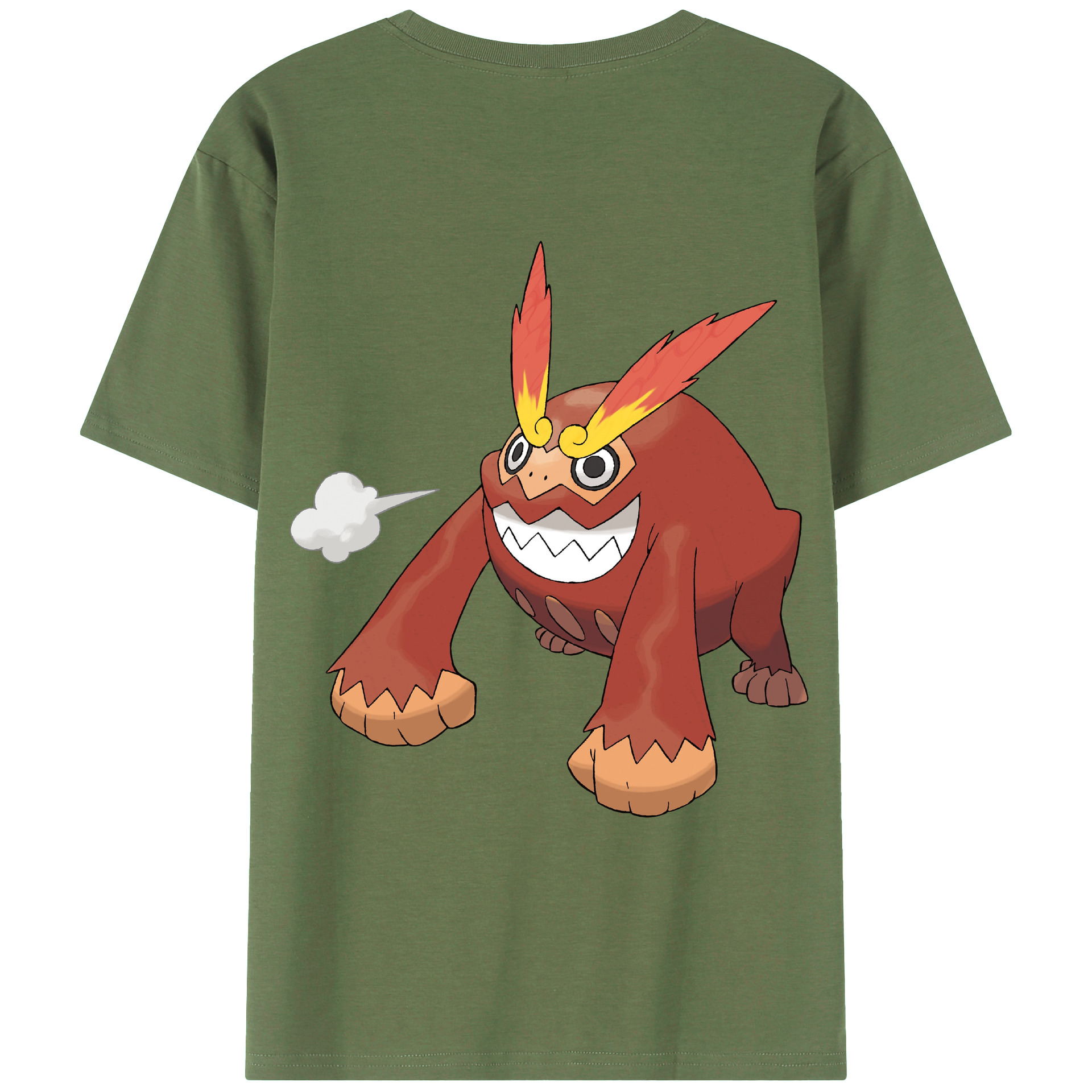 （画像用） ポケットモンスター Pokémon 綿100％ メンズ半袖Tシャツ（バックプリント） 通気性